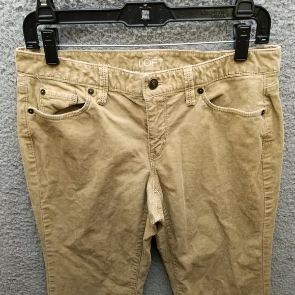 Loft Women's 6P Ann Taylor Corduroy Curvy Tan Bootcut Jeans 31.75" 29.5" 8" - Picture 11 of 11